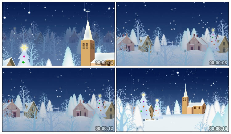 圣诞节雪景卡通背景