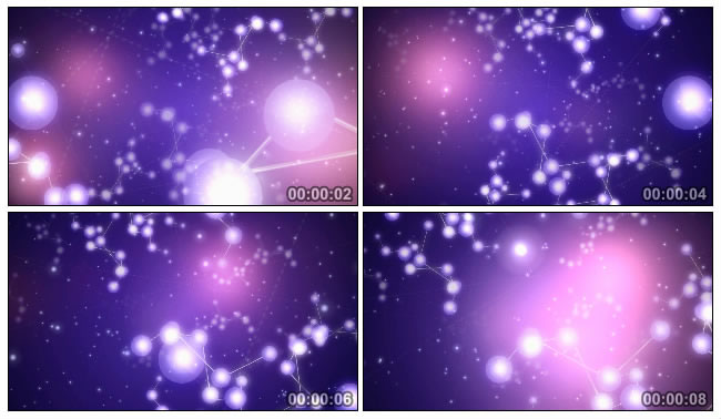 紫色梦幻显微原子结构Led视频素材