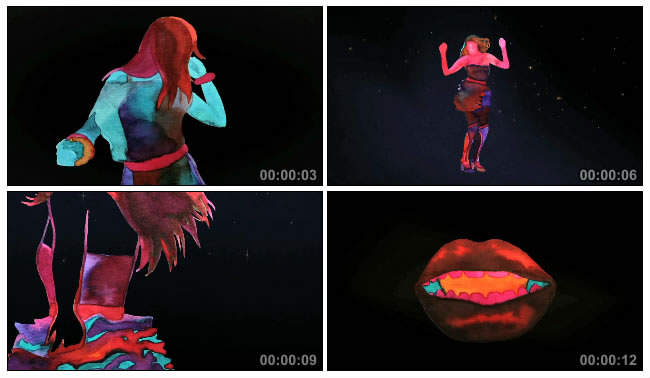 水彩油彩动画视频素材