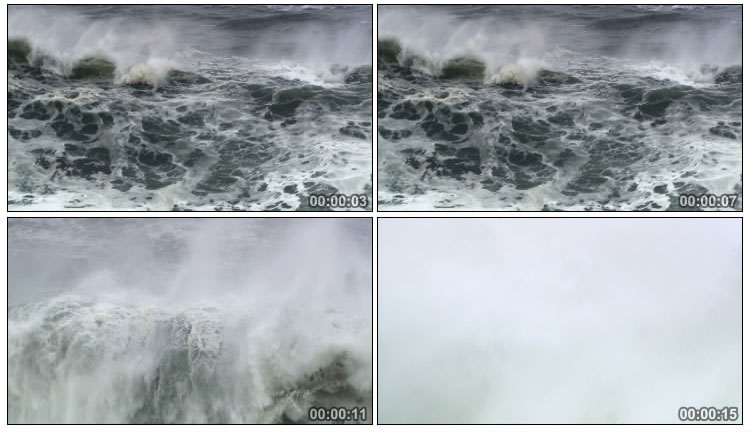 海洋中浪花 风浪波浪荡起的涟漪浪花视频素材