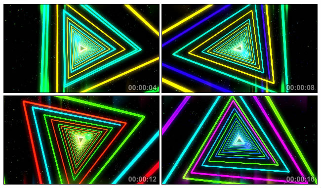 炫彩三角形线条隧道穿越Led视频素材