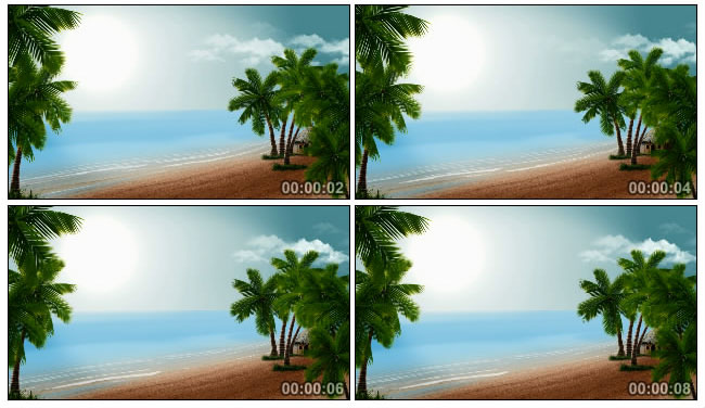 大海沙滩椰子树