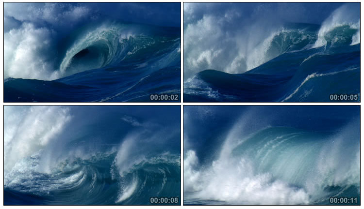 海浪冲浪波浪高清实拍视频素材