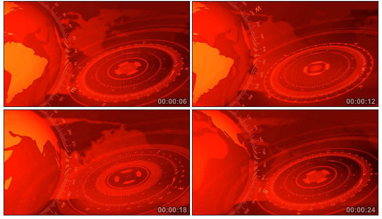 红色新闻片头背景 地球转动元素视频素材