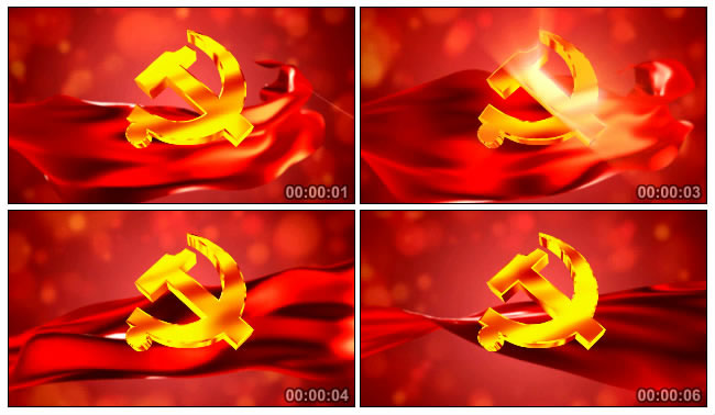 党徽红色绸带背景视频素材