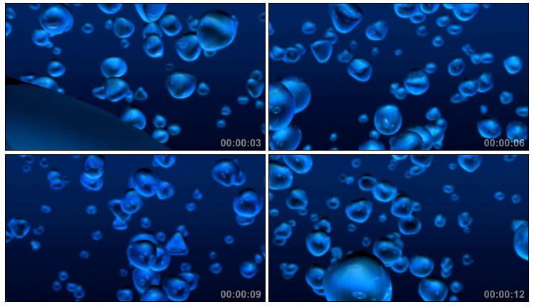 蓝色动态泡泡水泡冒泡视频素材