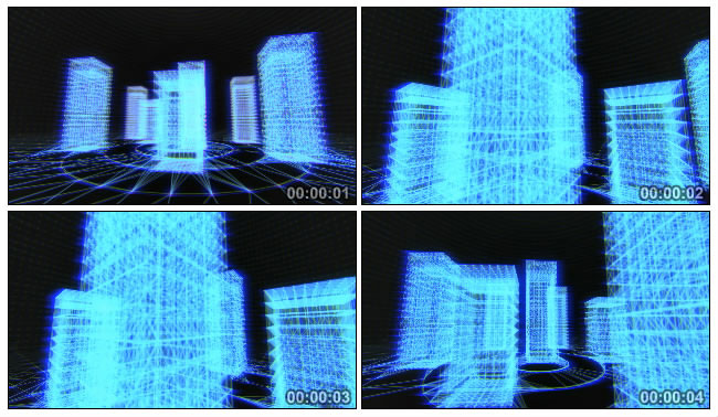 3D模拟高楼大厦Led高清视频素材