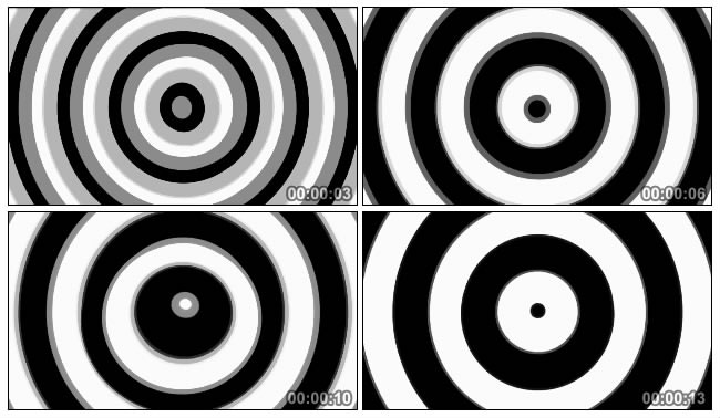 黑白同心圆圈循环扩散Led视频素材