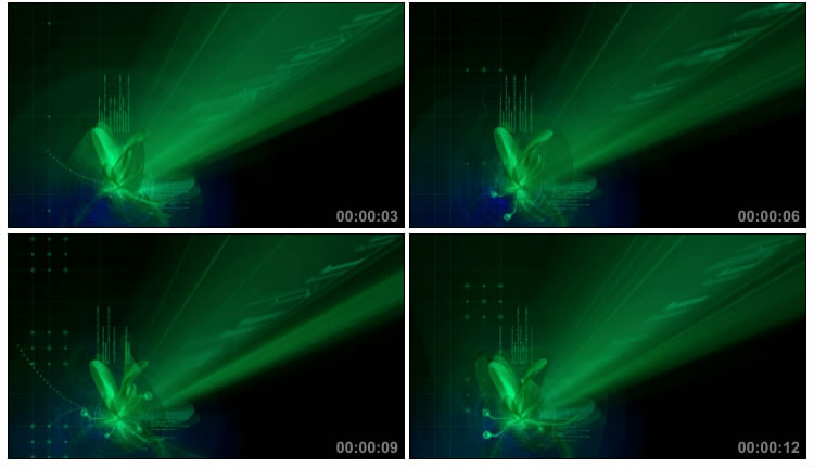 绿光绿色光线模型发光视频素材