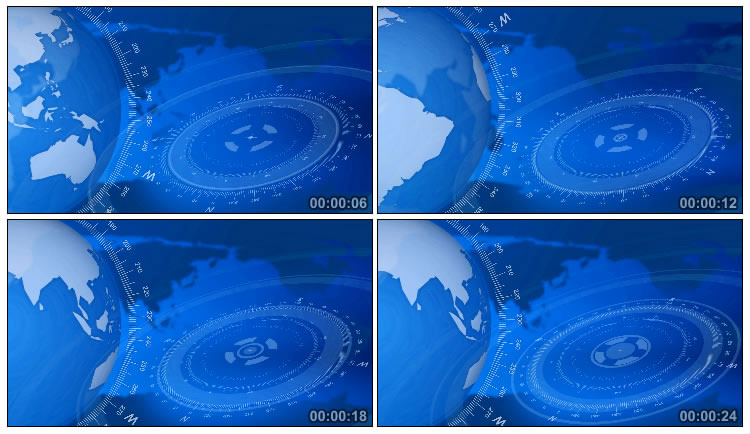 蓝色地球标尺维度新闻片头背景视频素材
