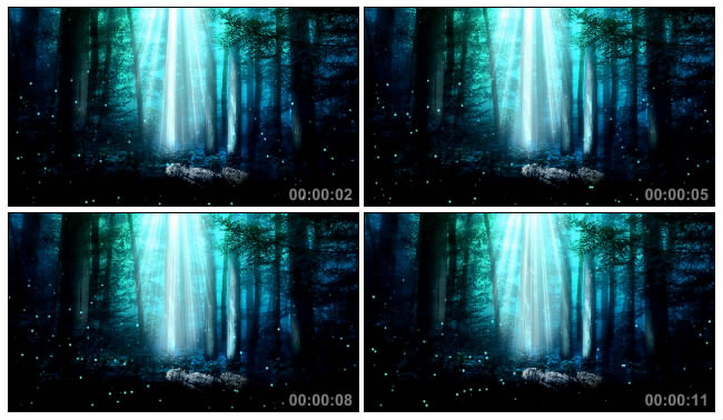 魔幻绿色森林背景视频素材