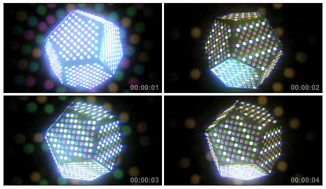 3D球体LED灯闪烁夜店迪厅水晶球高清视频素材