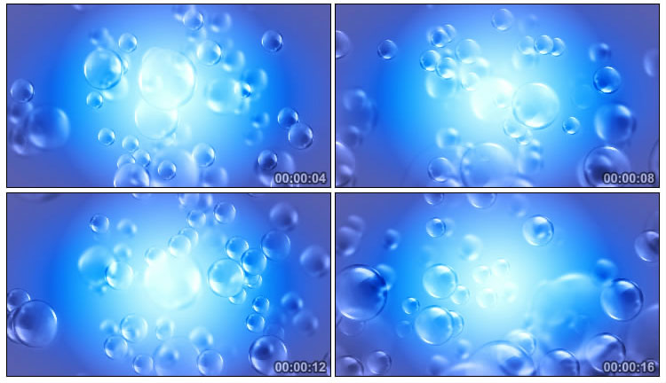 透明泡泡气泡蓝色背景视频素材