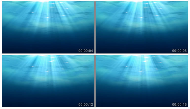 海洋湖中心水下光线光影投射效果视频素材