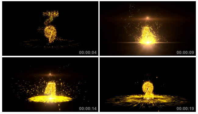 金色粒子光线倒计时10秒