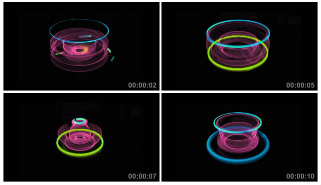 五彩转圈物理模型Led视频素材