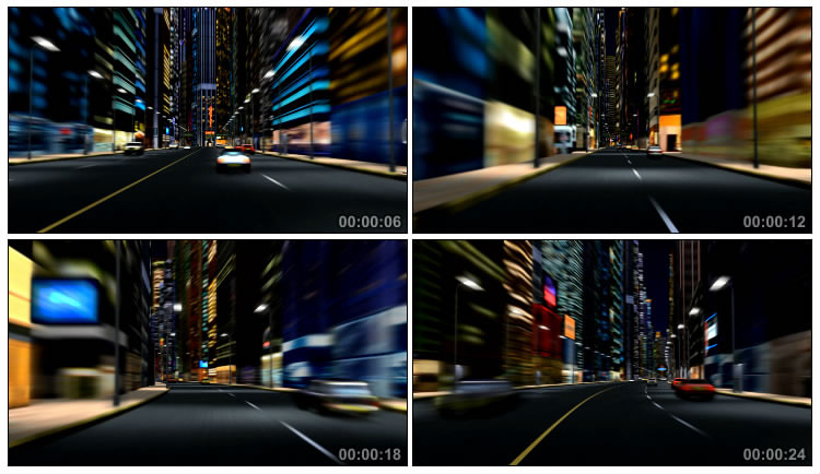 城市街道道路夜景视频素材