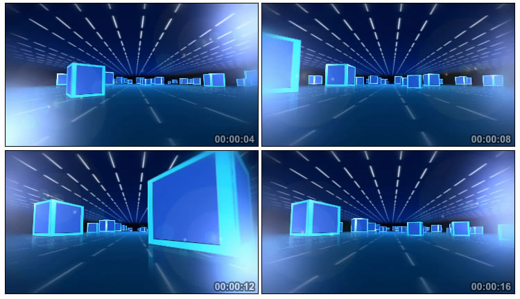 立方体3D空间场景视频素材
