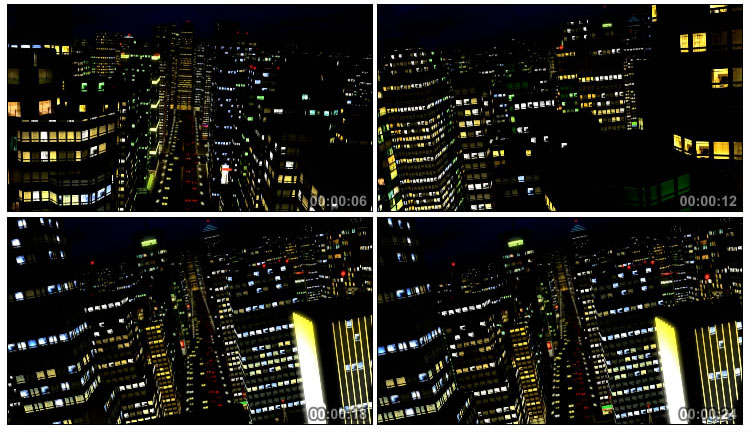 繁华城市夜景高楼穿梭视频素材