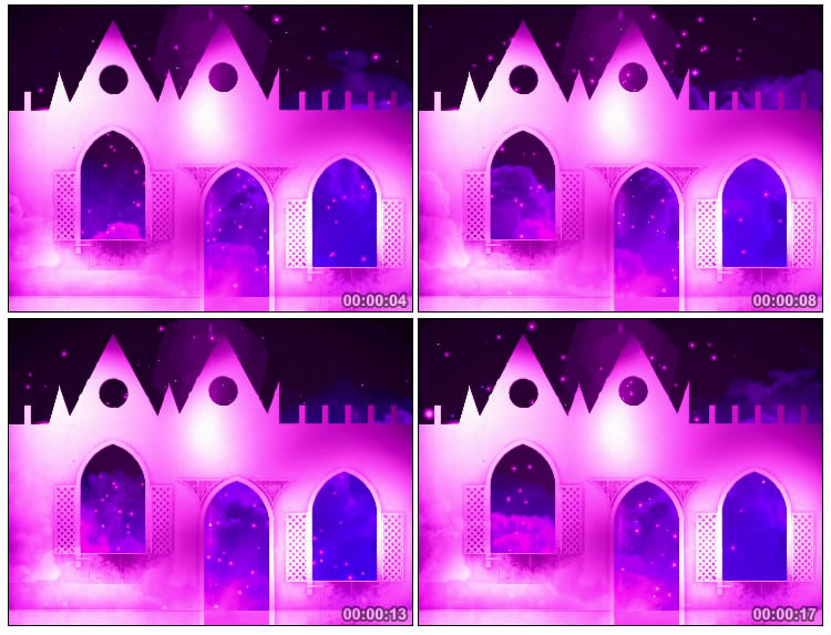 紫色城堡舞台背景视频素材