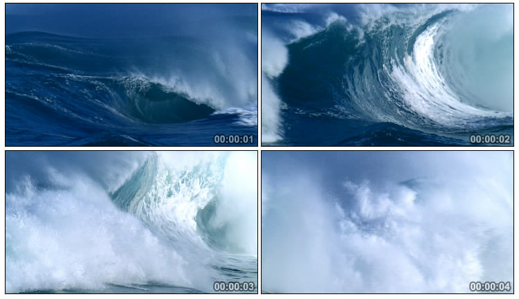 海浪起伏翻卷实拍视频素材