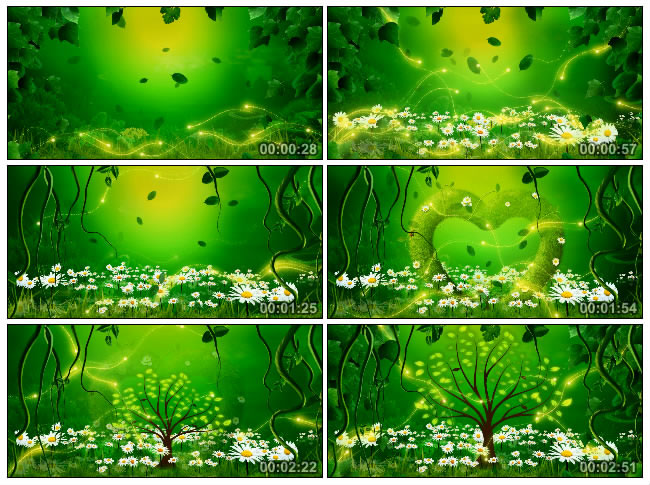 绿色藤蔓唯美梦幻爱情树Led视频素材