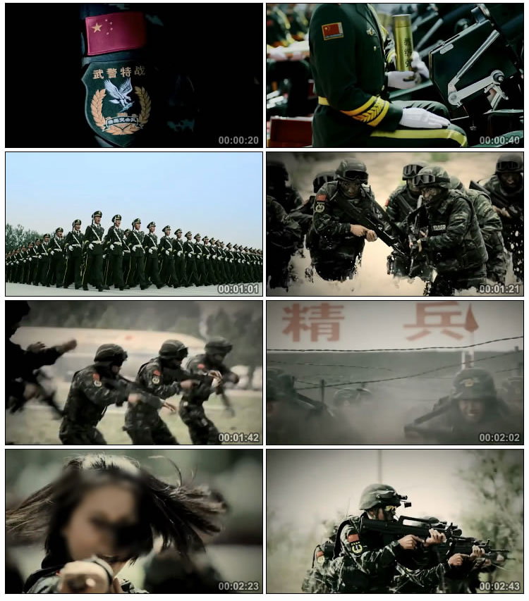 中国军队威武之师人民军队展示带音乐实景拍摄视频素材