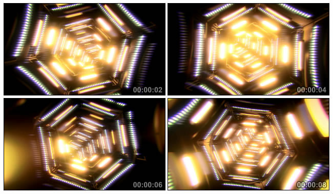 创战纪科幻壁灯穿行通道隧道Led高清视频素材
