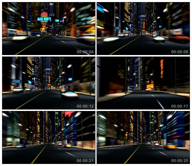 城市的夜晚汽车在马路穿梭延时摄影