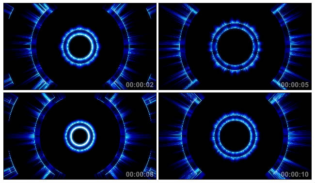动感蓝色光圈扩展圆圈Led视频素材