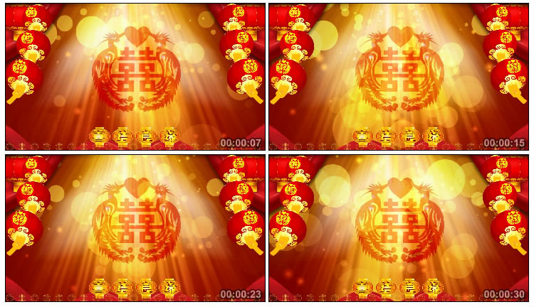 华丽婚礼庆典中国式婚礼喜庆背景视频素材