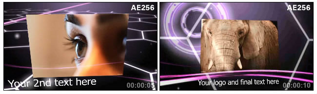 紫色生物科技动感梦幻图片展示ae视频模板