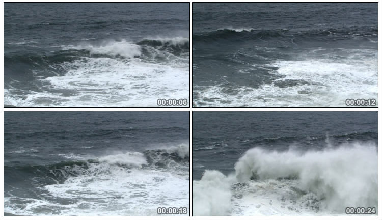 海平面海浪海上波浪广角摄像视频素材