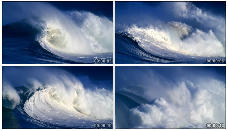 震撼蓝色海水海浪视频素材