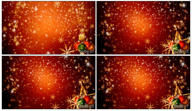 圣诞主题梦幻花纹粒子视频素材