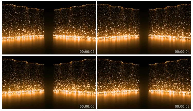 金色粒子铁水瀑布视频素材