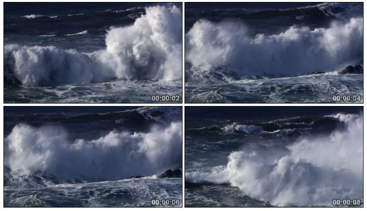 海上风浪礁石巨浪视频素材