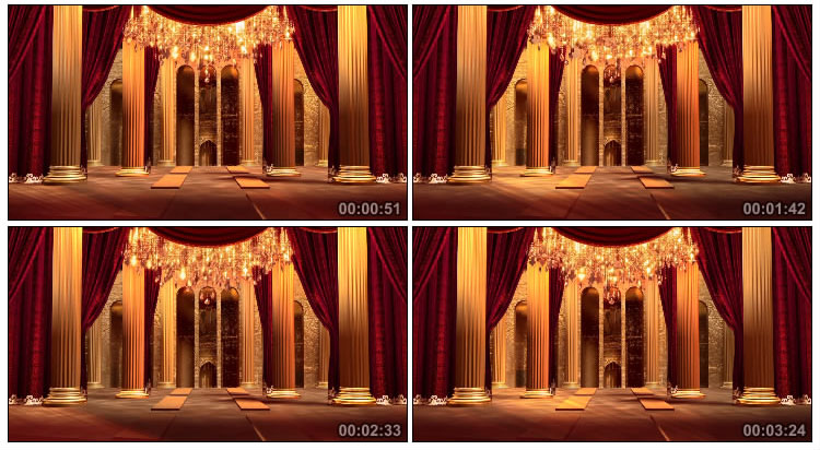 欧式殿堂带来开帷幕动画视频素材