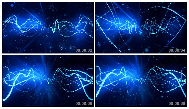 蓝色梦幻炫光粒子线Led高清视频素材