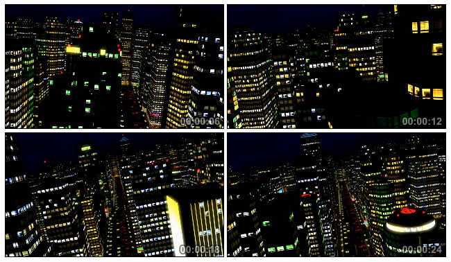 繁华都市夜景航拍