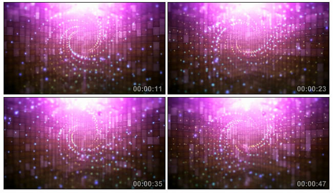 紫色粒子旋转螺旋状Led视频素材