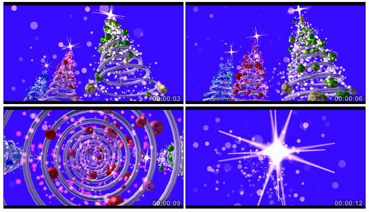 圣诞树螺旋钢丝花朵带透明通道视频素材