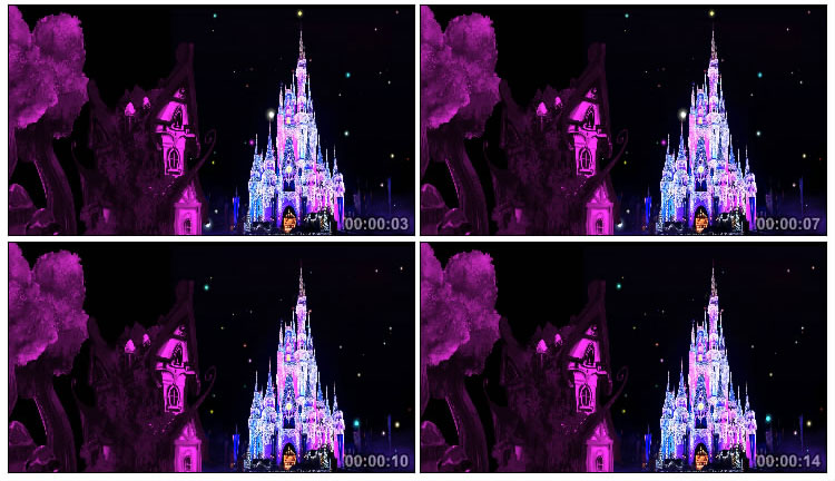 霓虹光映着的水晶城堡视频素材