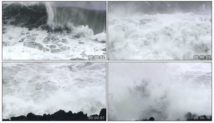 波涛汹涌的海浪 海上风浪视频素材